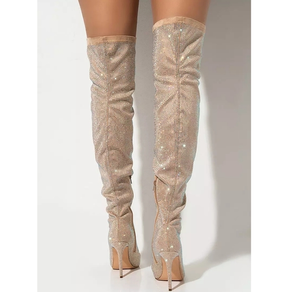 πππ πππDiamond Luxury Over Knee Boot -NUDE - Picture 5 of 9